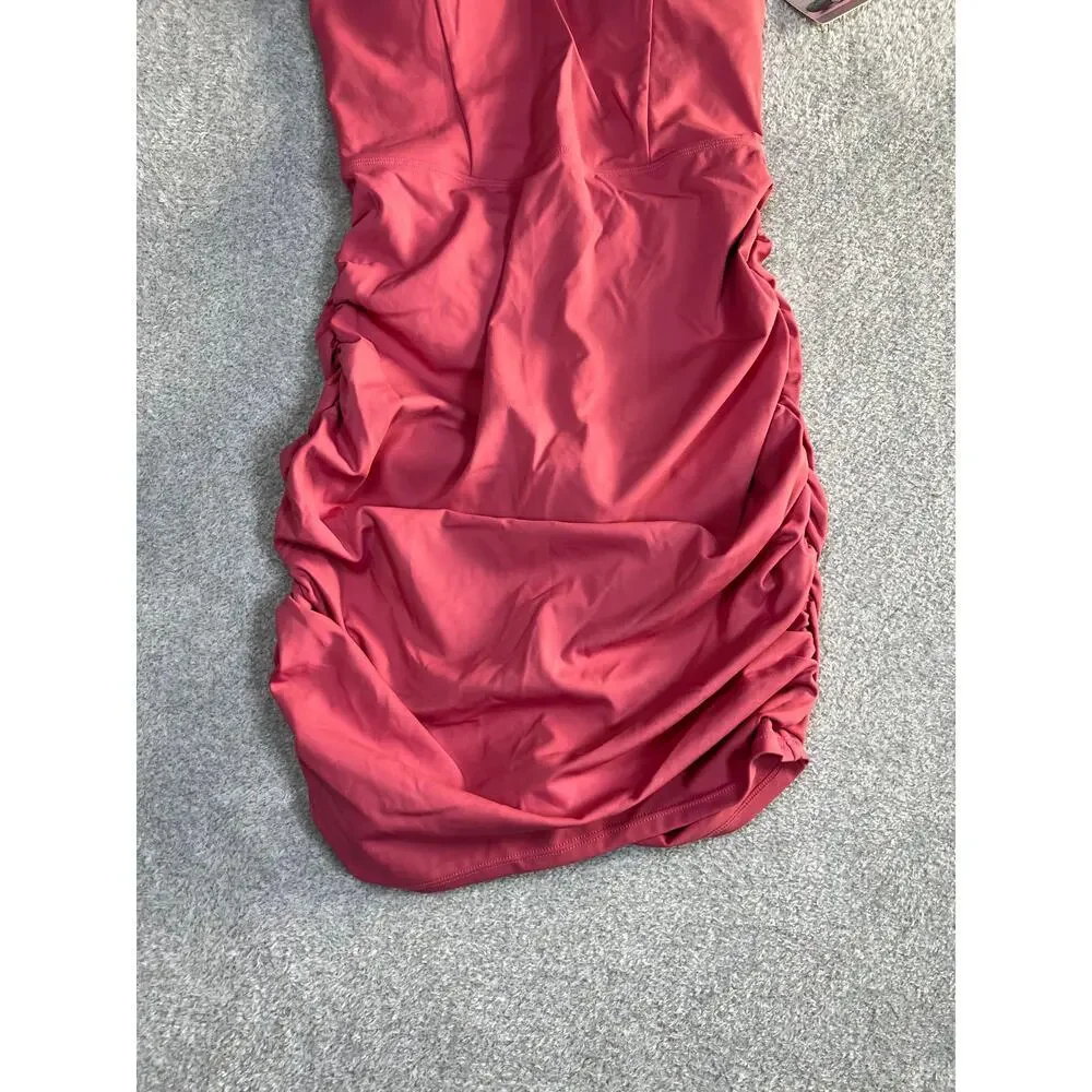 NWT Halara Women's pink Sleeveless Ruched Bodycon Mini‎ Casual Dress Size XS